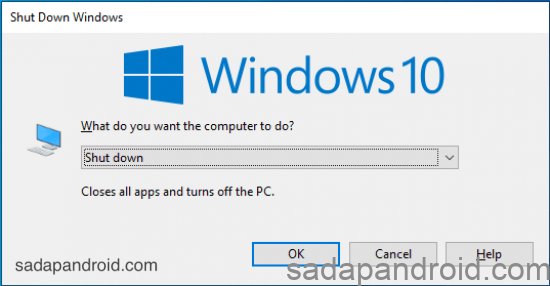 dialog shutdown windows 10