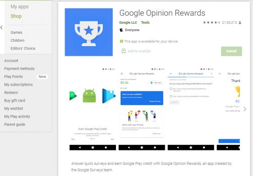  Google Opinion Rewards